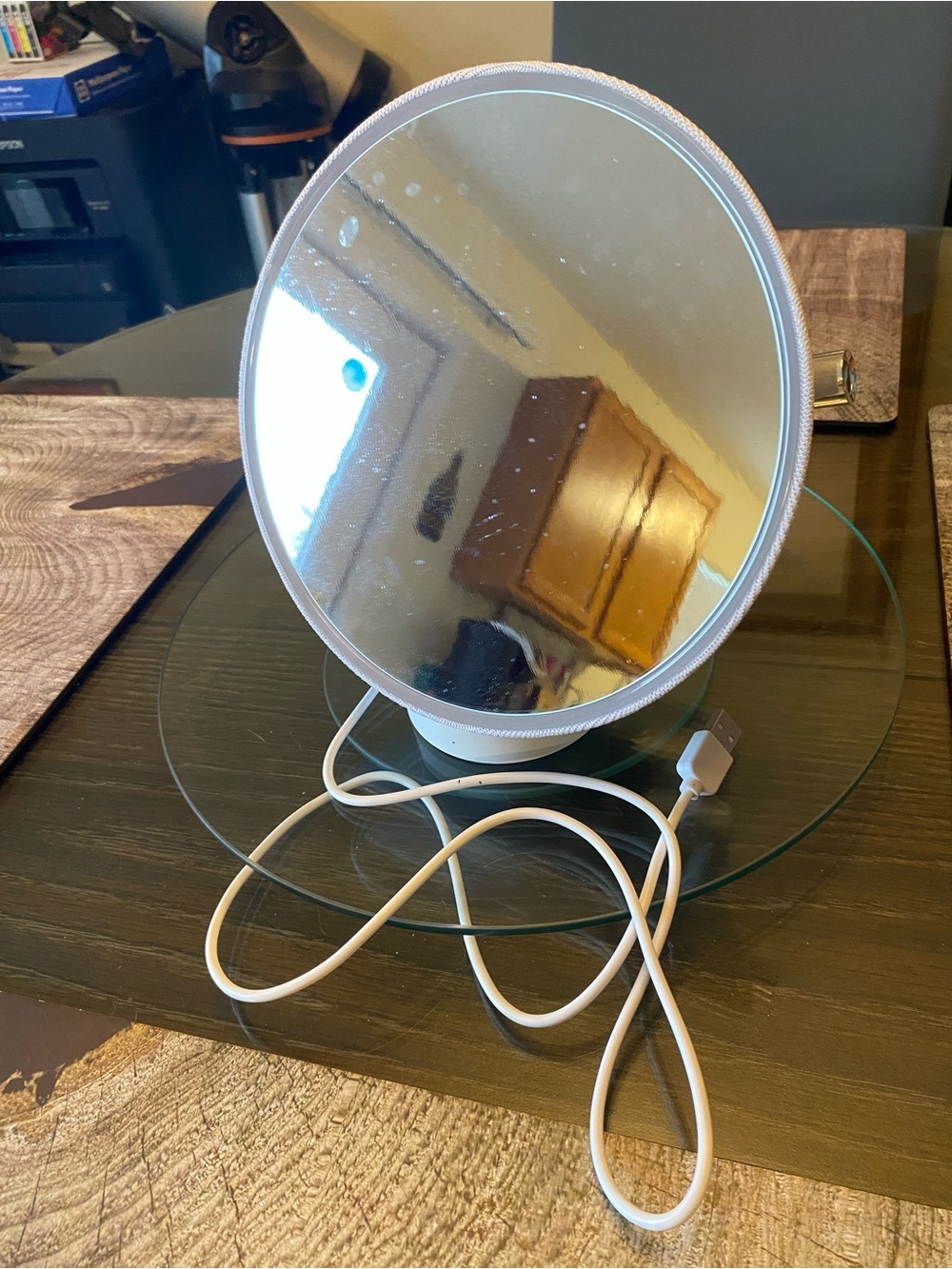 Sharper Image SPASTUDIO Waterproof Fogless Shower Mirror Bluetooth Speaker